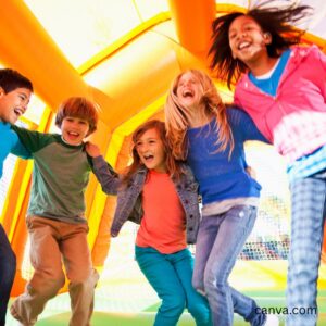 children in bounce house image: canva.com